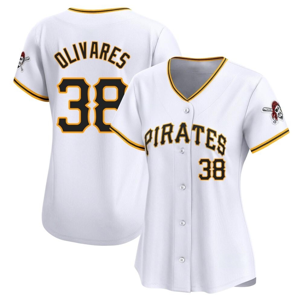 Women's Limited Pittsburgh Pirates Edward Olivares Home Jersey - White Women's Limited Pittsburgh Pirates Edward Olivares Home Jersey - White