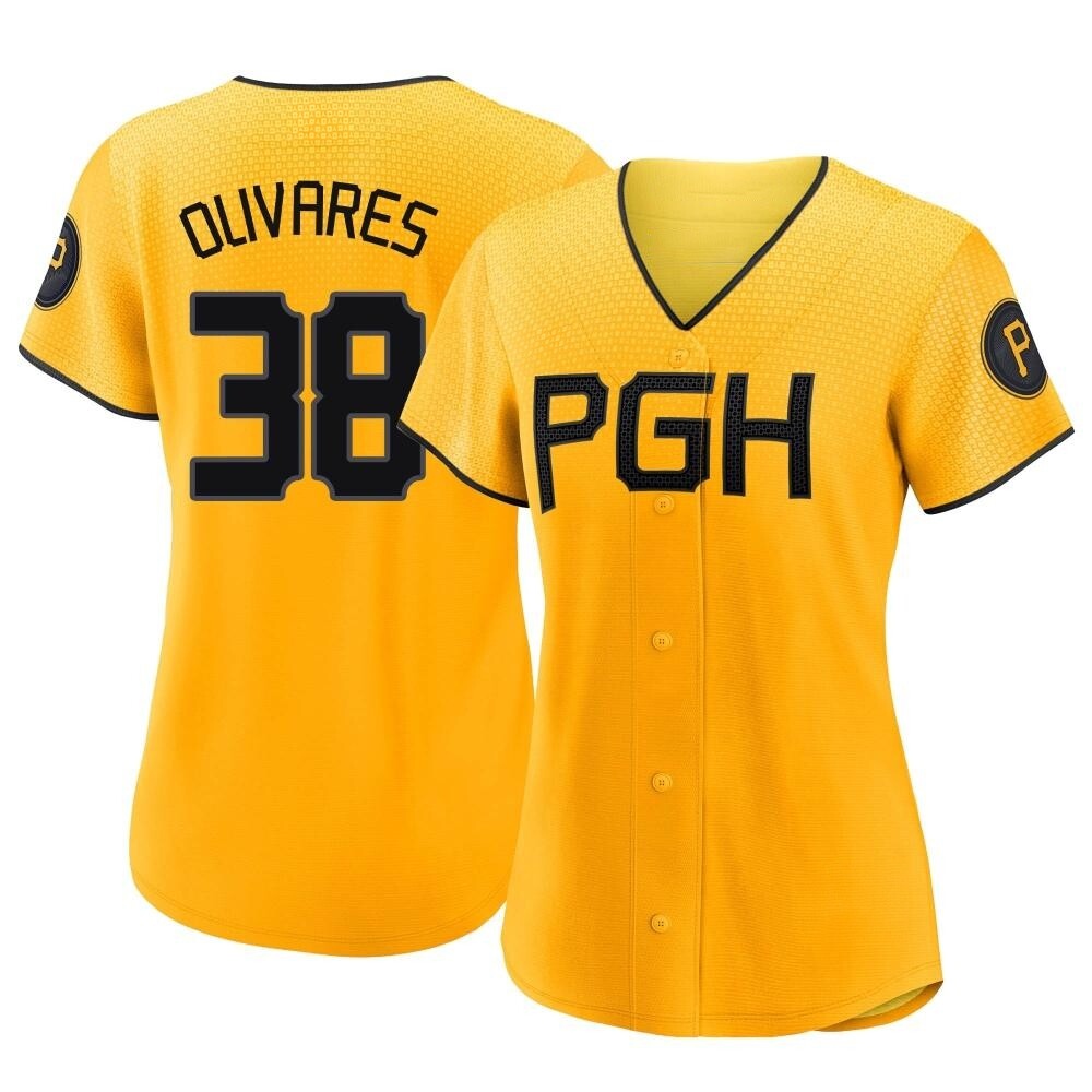 Women's Replica Pittsburgh Pirates Edward Olivares 2023 City Connect Jersey - Gold Women's Replica Pittsburgh Pirates Edward Olivares 2023 City Connect Jersey - Gold