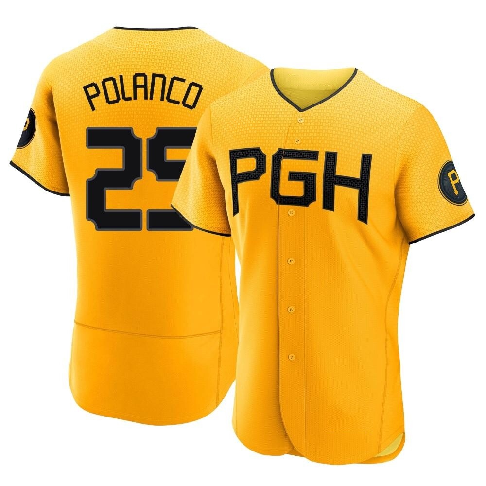 Authentic Pittsburgh Pirates Gregory Polanco 2023 City Connect Jersey - Gold Authentic Pittsburgh Pirates Gregory Polanco 2023 City Connect Jersey - Gold