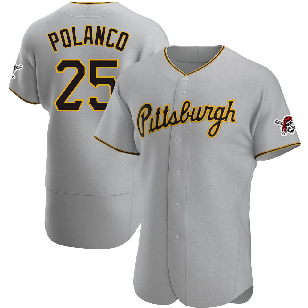 Authentic Pittsburgh Pirates Gregory Polanco Road Jersey - Gray Authentic Pittsburgh Pirates Gregory Polanco Road Jersey - Gray