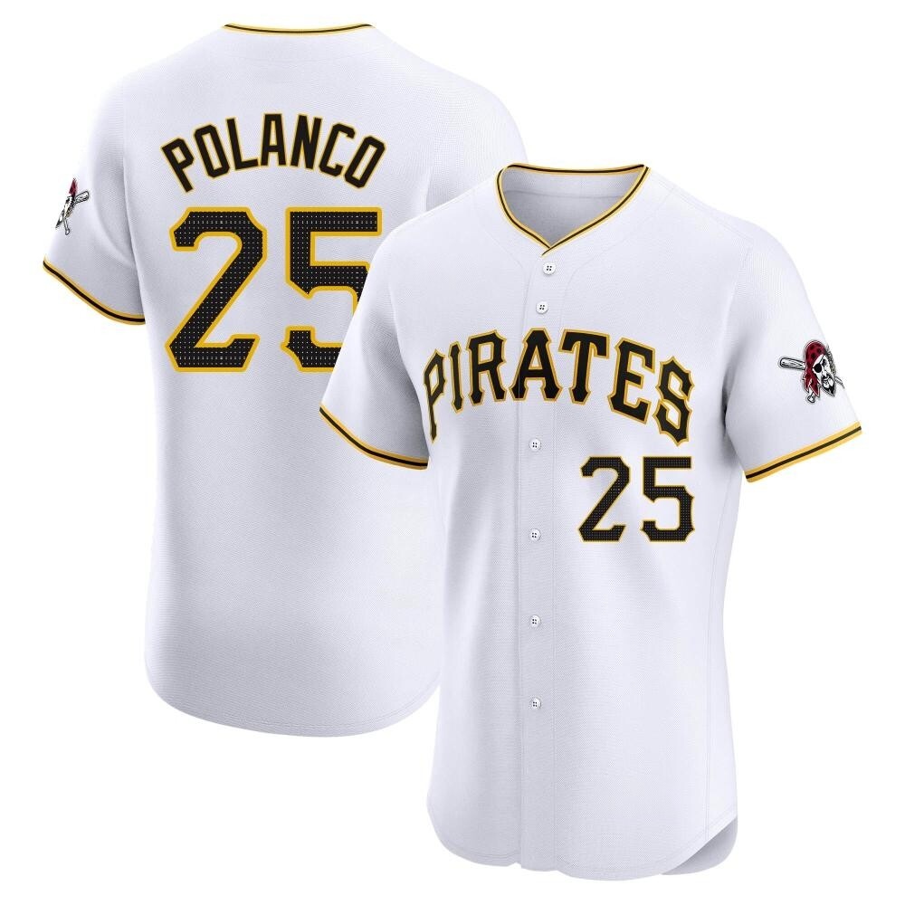 Elite Pittsburgh Pirates Gregory Polanco Home Jersey - White Elite Pittsburgh Pirates Gregory Polanco Home Jersey - White