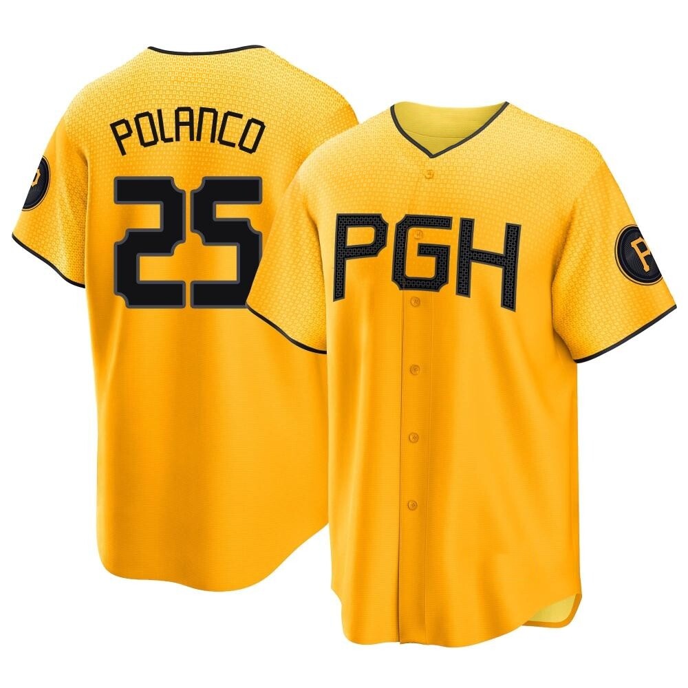 Replica Pittsburgh Pirates Gregory Polanco 2023 City Connect Jersey - Gold Replica Pittsburgh Pirates Gregory Polanco 2023 City Connect Jersey - Gold