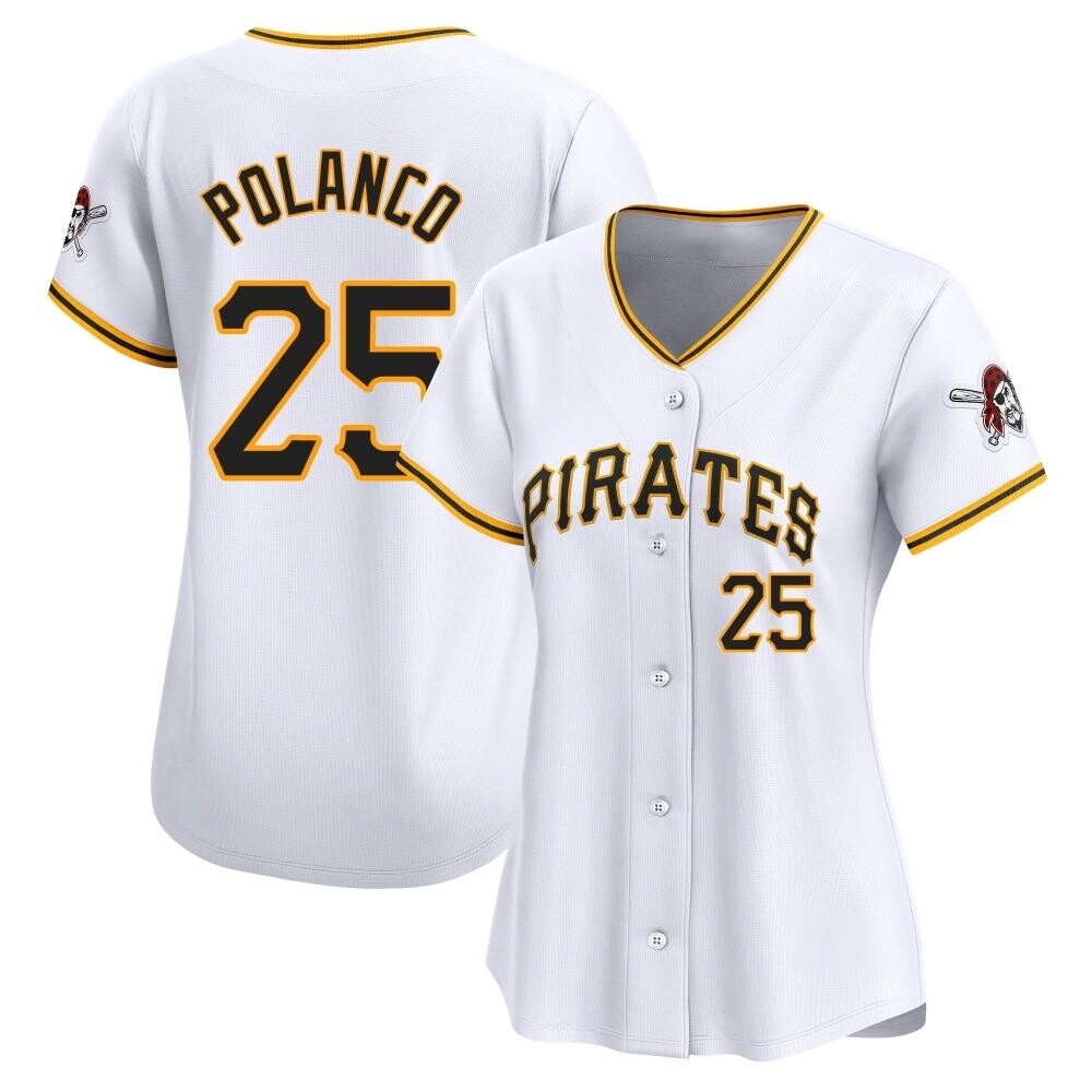 Women's Limited Pittsburgh Pirates Gregory Polanco Home Jersey - White Women's Limited Pittsburgh Pirates Gregory Polanco Home Jersey - White