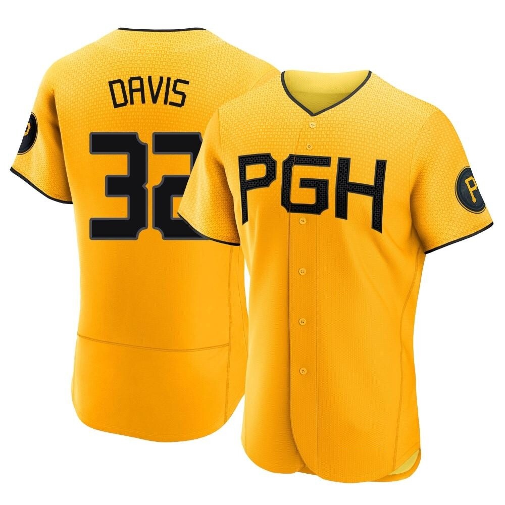 Authentic Pittsburgh Pirates Henry Davis 2023 City Connect Jersey - Gold Authentic Pittsburgh Pirates Henry Davis 2023 City Connect Jersey - Gold