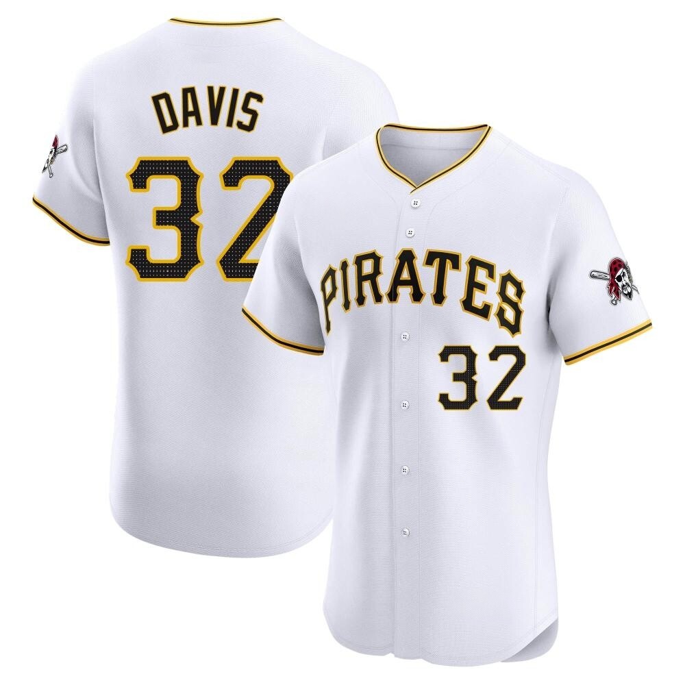 Elite Pittsburgh Pirates Henry Davis Home Jersey - White Elite Pittsburgh Pirates Henry Davis Home Jersey - White