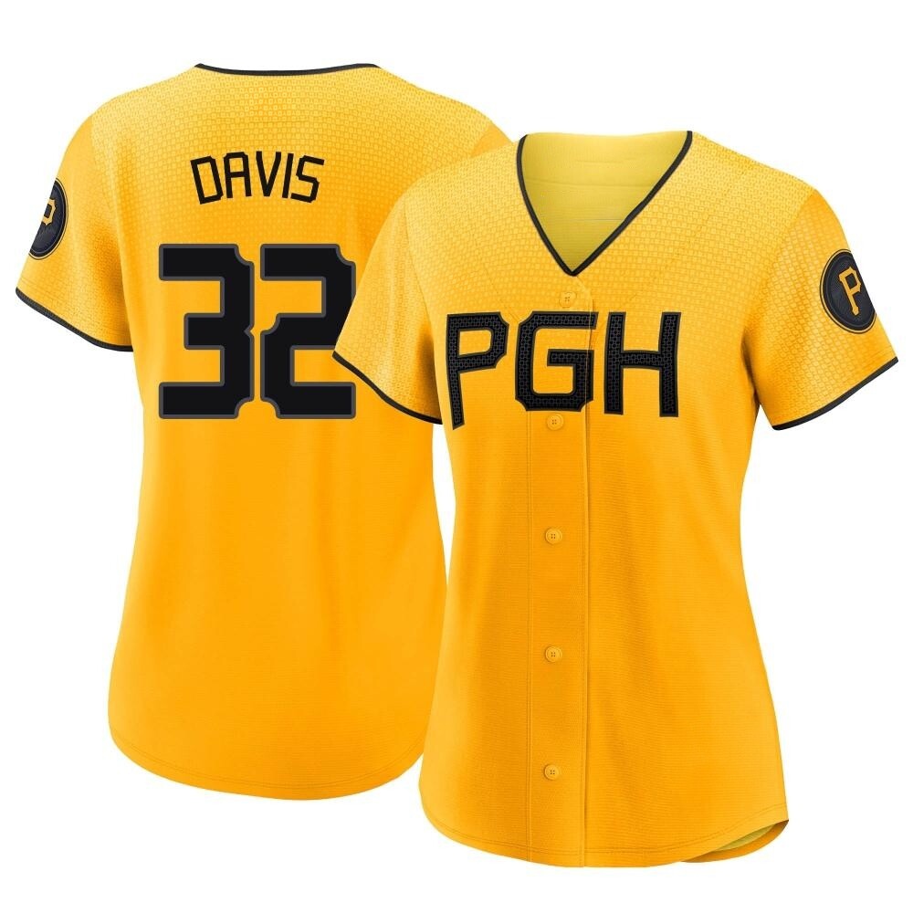 Women's Replica Pittsburgh Pirates Henry Davis 2023 City Connect Jersey - Gold Women's Replica Pittsburgh Pirates Henry Davis 2023 City Connect Jersey - Gold