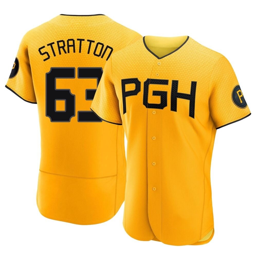 Authentic Pittsburgh Pirates Hunter Stratton 2023 City Connect Jersey - Gold Authentic Pittsburgh Pirates Hunter Stratton 2023 City Connect Jersey - Gold