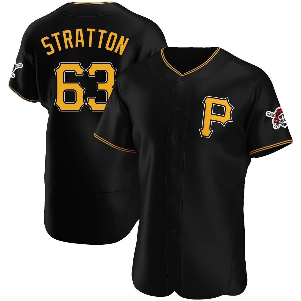Authentic Pittsburgh Pirates Hunter Stratton Alternate Jersey - Black Authentic Pittsburgh Pirates Hunter Stratton Alternate Jersey - Black