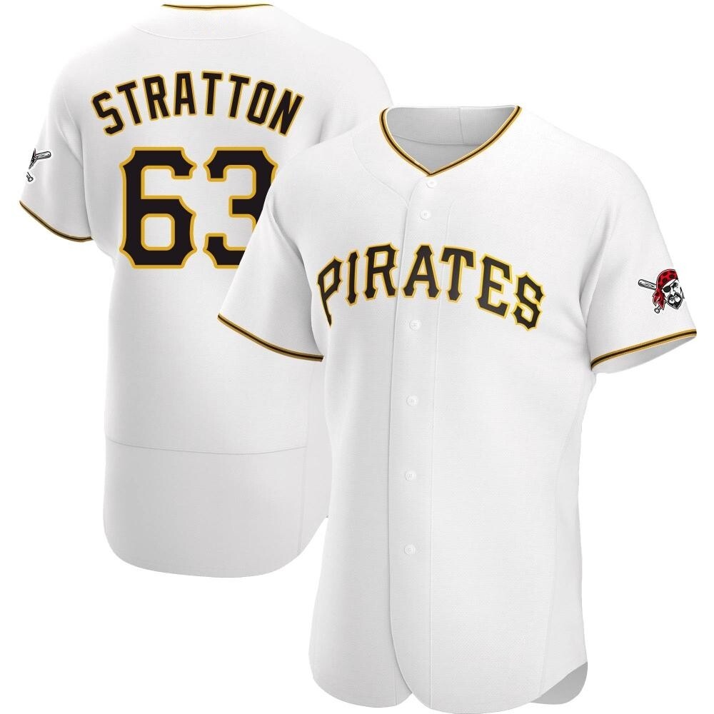 Authentic Pittsburgh Pirates Hunter Stratton Home Jersey - White Authentic Pittsburgh Pirates Hunter Stratton Home Jersey - White