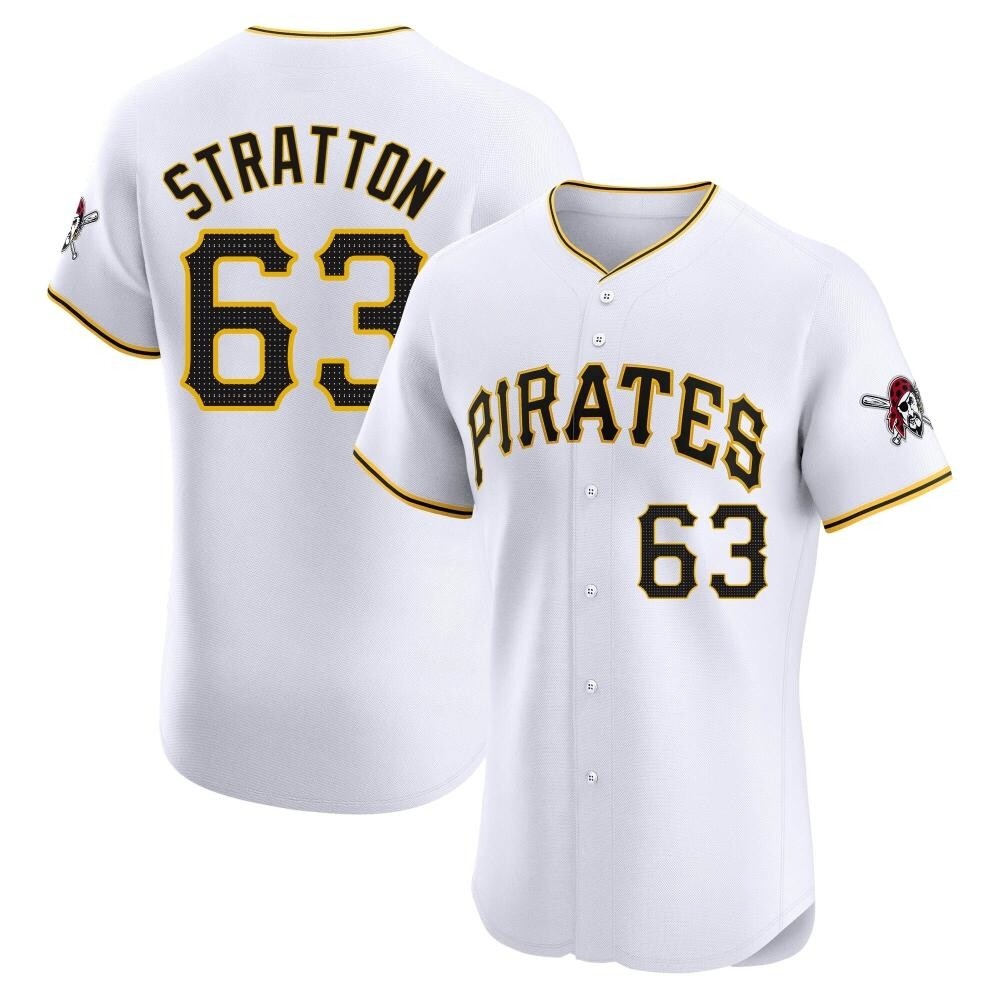 Elite Pittsburgh Pirates Hunter Stratton Home Jersey - White Elite Pittsburgh Pirates Hunter Stratton Home Jersey - White