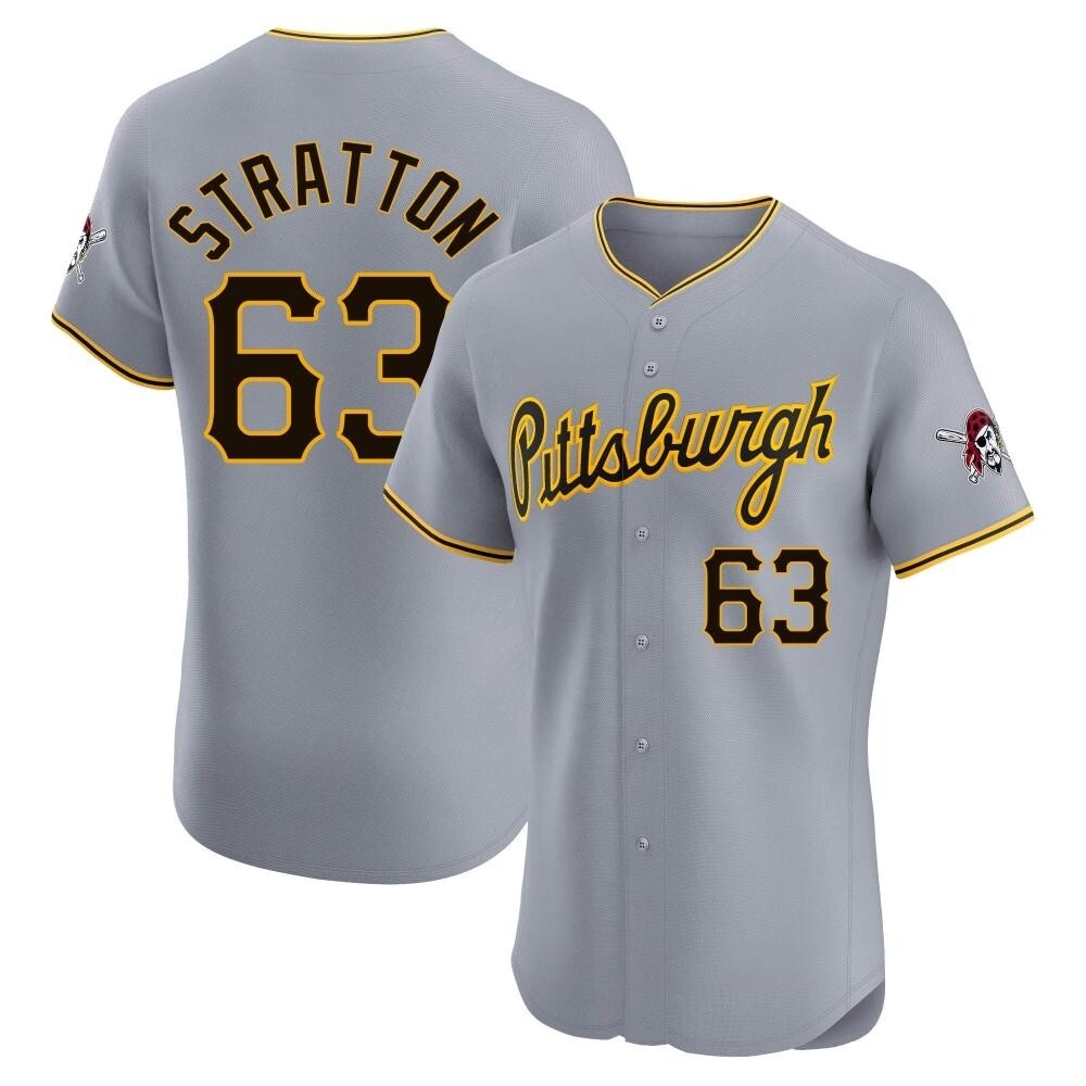 Elite Pittsburgh Pirates Hunter Stratton Road Jersey - Gray Elite Pittsburgh Pirates Hunter Stratton Road Jersey - Gray