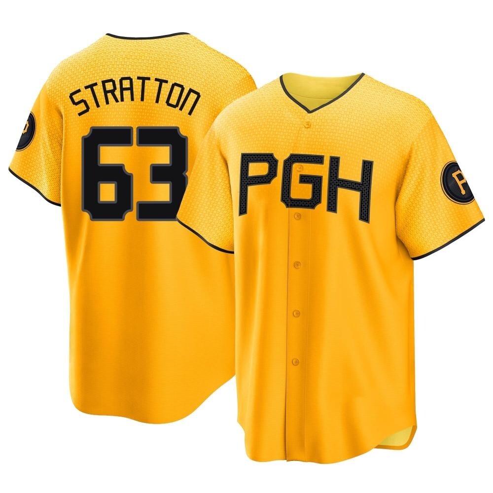 Replica Pittsburgh Pirates Hunter Stratton 2023 City Connect Jersey - Gold Replica Pittsburgh Pirates Hunter Stratton 2023 City Connect Jersey - Gold