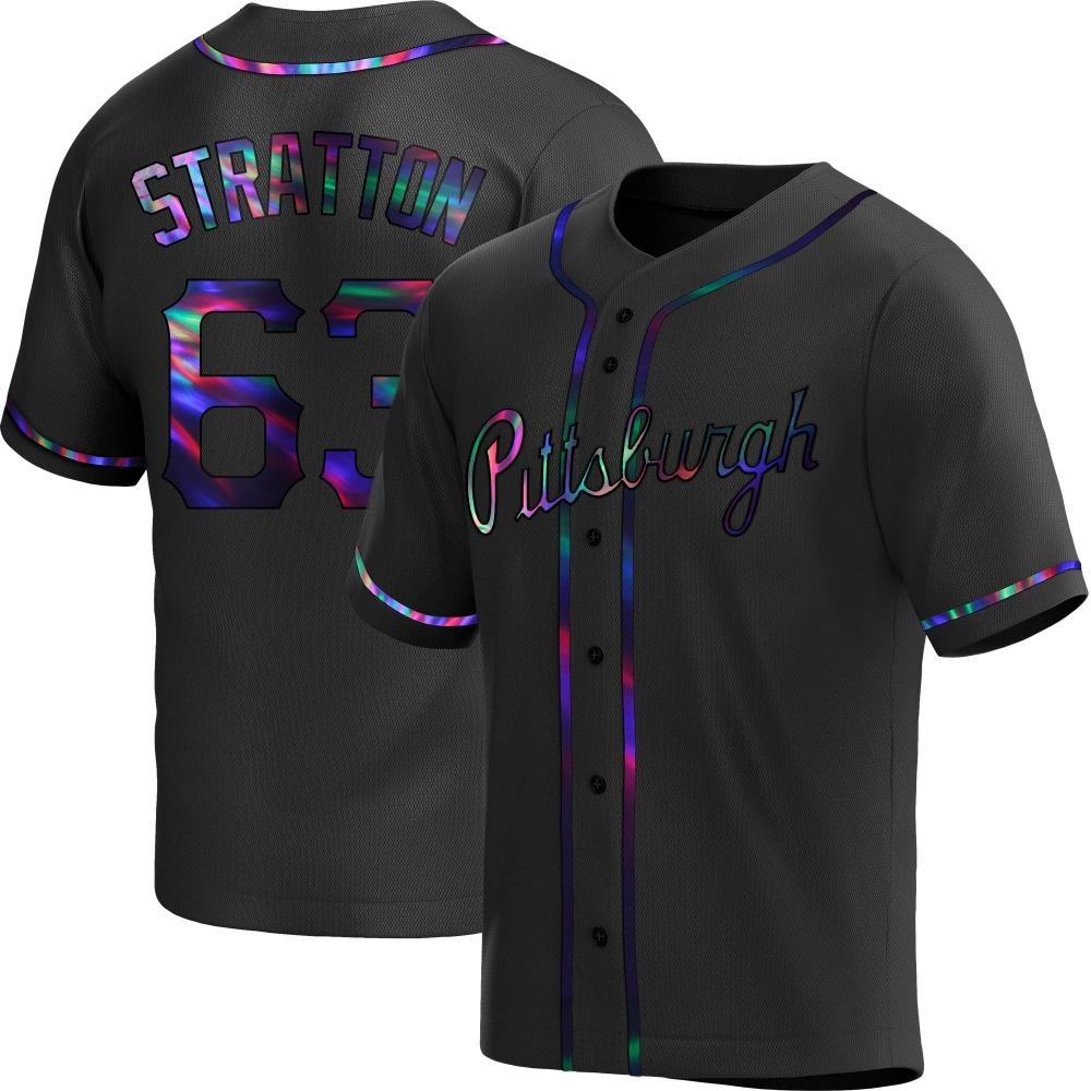 Replica Pittsburgh Pirates Hunter Stratton Alternate Jersey - Black Holographic Replica Pittsburgh Pirates Hunter Stratton Alternate Jersey - Black Holographic