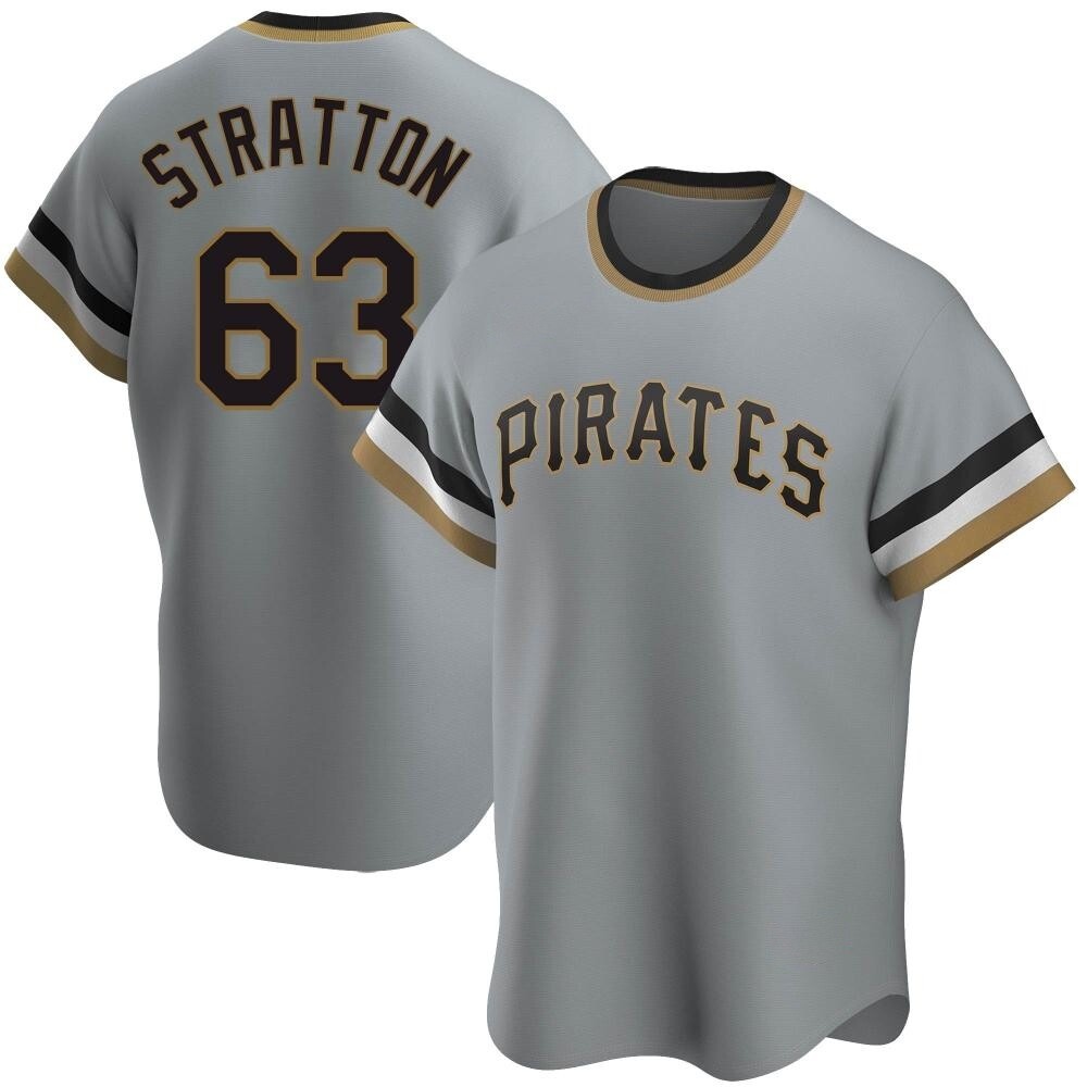 Replica Pittsburgh Pirates Hunter Stratton Road Cooperstown Collection Jersey - Gray Replica Pittsburgh Pirates Hunter Stratton Road Cooperstown Collection Jersey - Gray