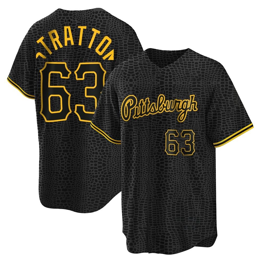 Replica Pittsburgh Pirates Hunter Stratton Snake Skin City Jersey - Black Replica Pittsburgh Pirates Hunter Stratton Snake Skin City Jersey - Black