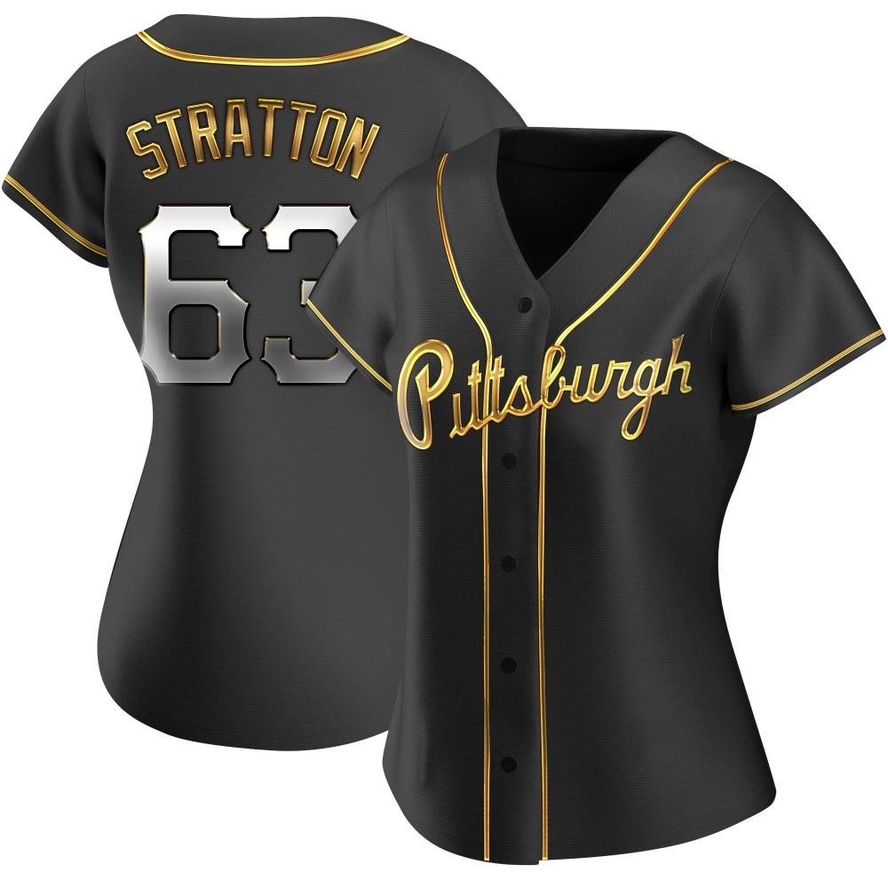 Women's Replica Pittsburgh Pirates Hunter Stratton Alternate Jersey - Black Golden Women's Replica Pittsburgh Pirates Hunter Stratton Alternate Jersey - Black Golden