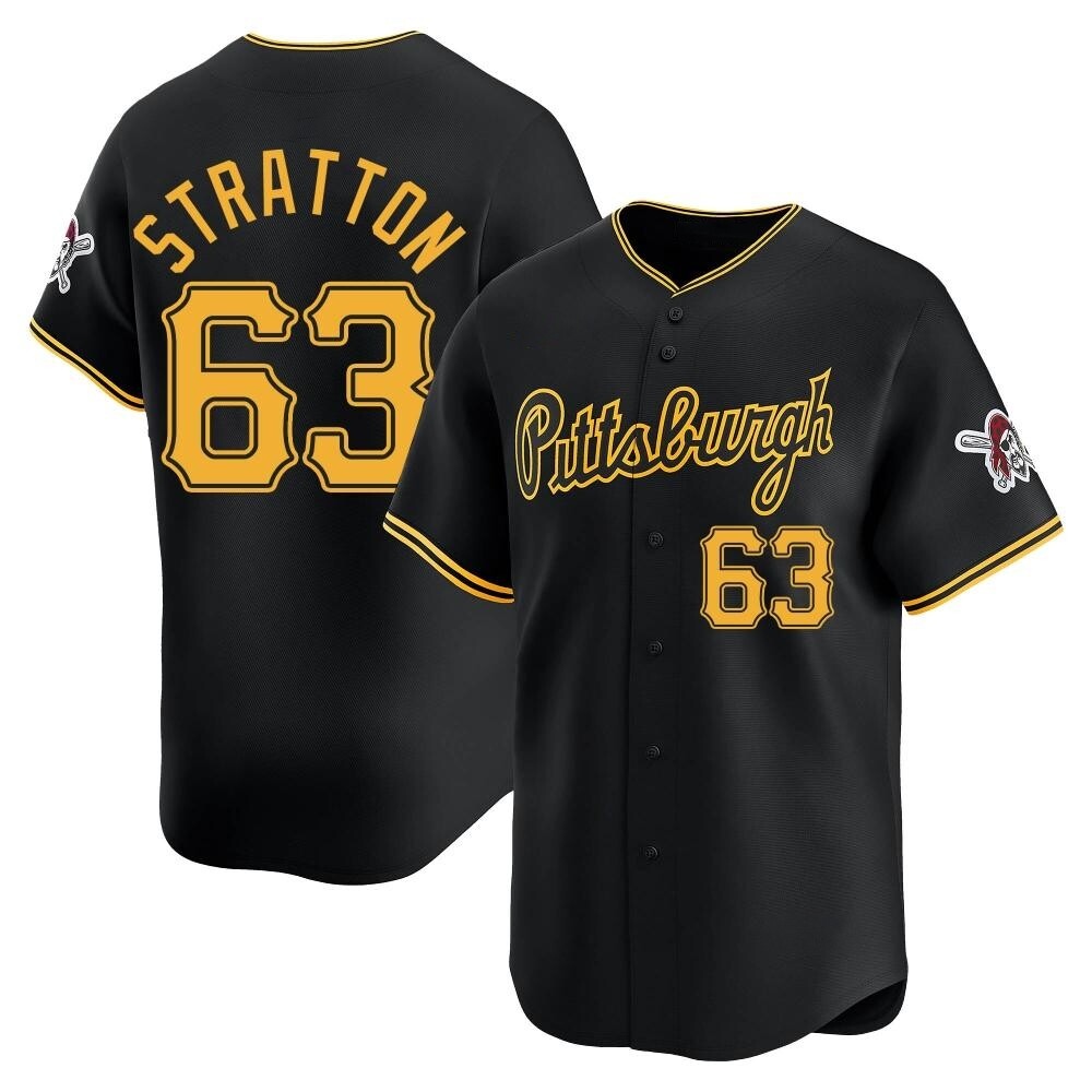 Youth Limited Pittsburgh Pirates Hunter Stratton Alternate Jersey - Black Youth Limited Pittsburgh Pirates Hunter Stratton Alternate Jersey - Black