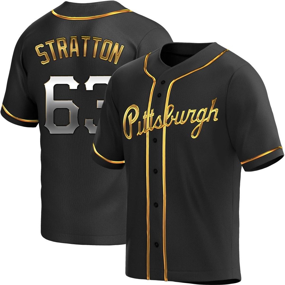 Youth Replica Pittsburgh Pirates Hunter Stratton Alternate Jersey - Black Golden Youth Replica Pittsburgh Pirates Hunter Stratton Alternate Jersey - Black Golden