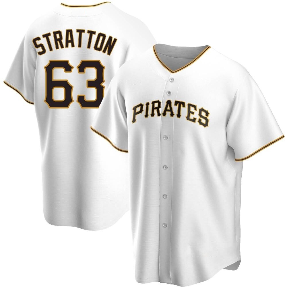 Youth Replica Pittsburgh Pirates Hunter Stratton Home Jersey - White Youth Replica Pittsburgh Pirates Hunter Stratton Home Jersey - White