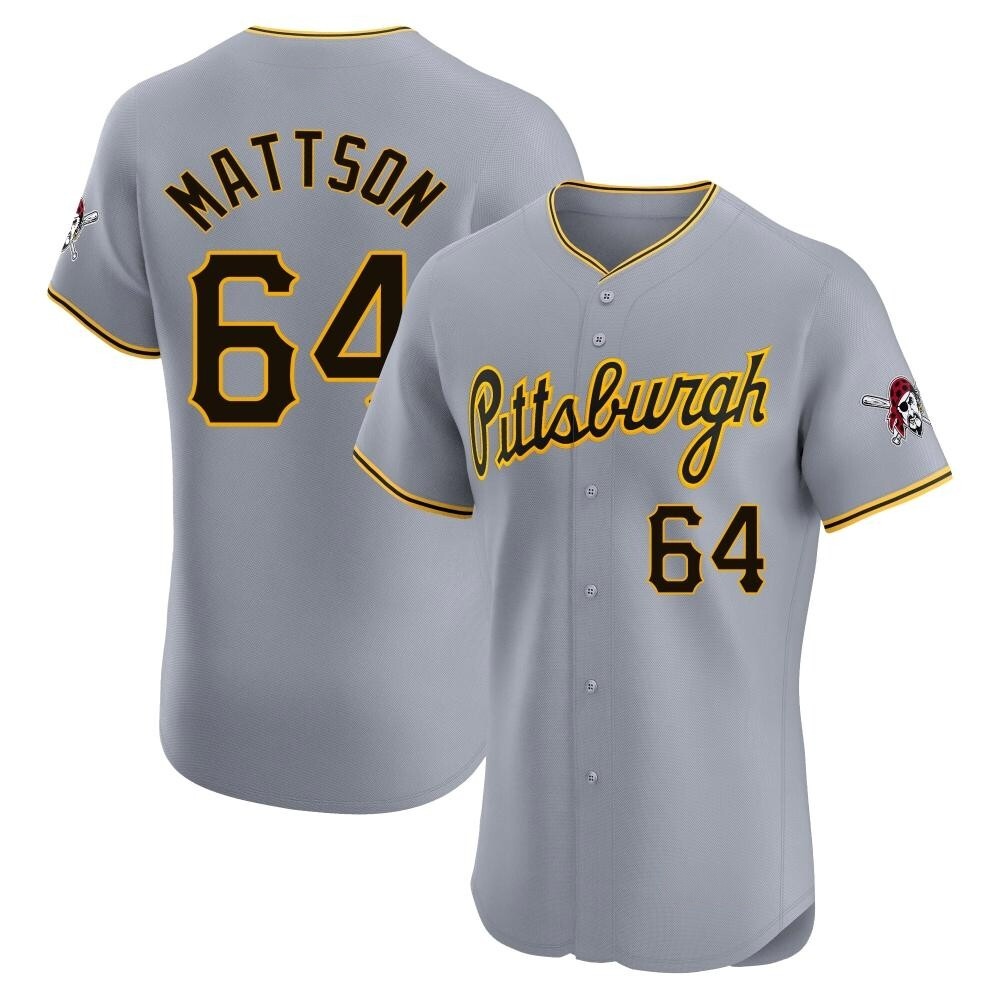 Elite Pittsburgh Pirates Isaac Mattson Road Jersey - Gray Elite Pittsburgh Pirates Isaac Mattson Road Jersey - Gray