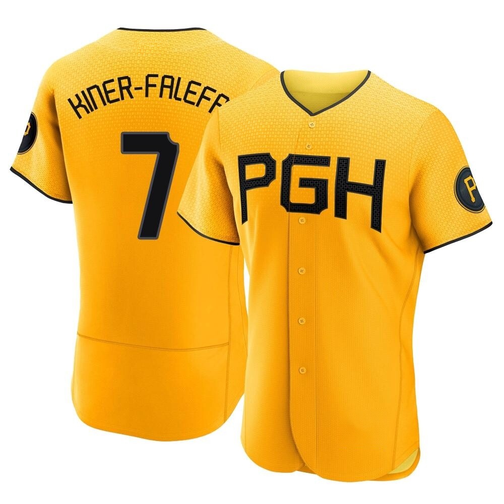 Authentic Pittsburgh Pirates Isiah Kiner-Falefa 2023 City Connect Jersey - Gold Authentic Pittsburgh Pirates Isiah Kiner-Falefa 2023 City Connect Jersey - Gold