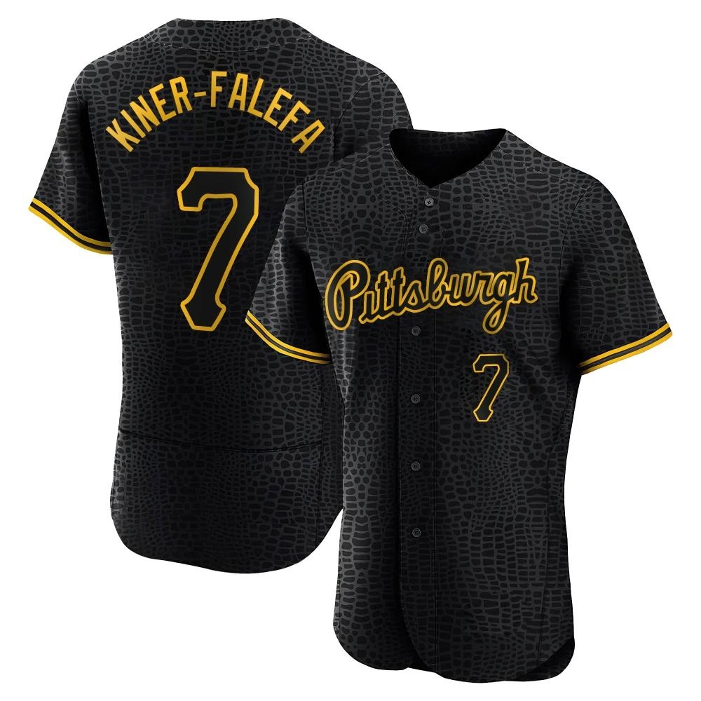 Authentic Pittsburgh Pirates Isiah Kiner-Falefa Snake Skin City Jersey - Black Authentic Pittsburgh Pirates Isiah Kiner-Falefa Snake Skin City Jersey - Black