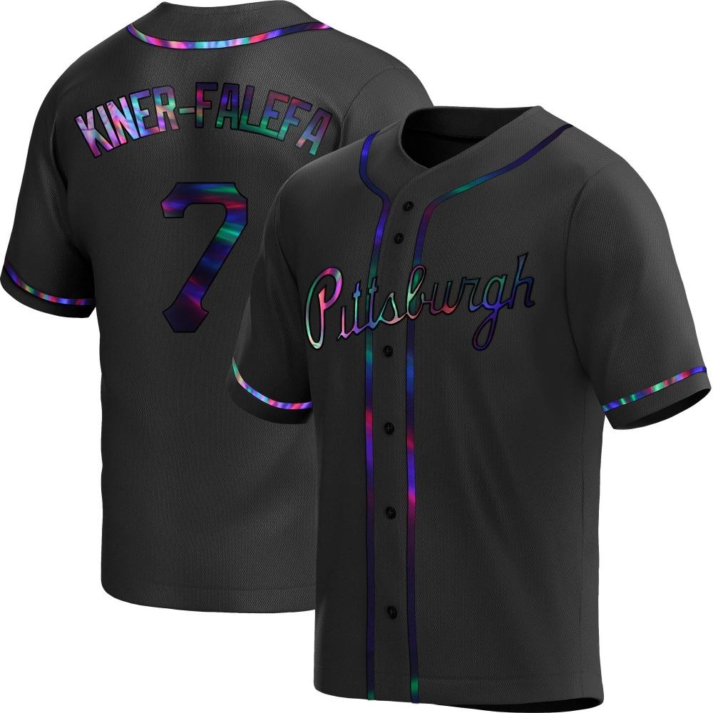 Youth Replica Pittsburgh Pirates Isiah Kiner-Falefa Alternate Jersey - Black Holographic Youth Replica Pittsburgh Pirates Isiah Kiner-Falefa Alternate Jersey - Black Holographic