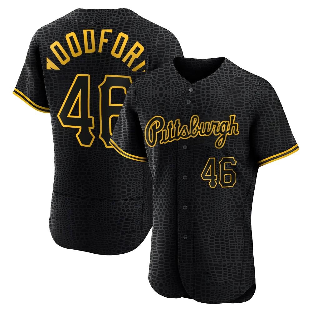 Authentic Pittsburgh Pirates Jake Woodford Snake Skin City Jersey - Black Authentic Pittsburgh Pirates Jake Woodford Snake Skin City Jersey - Black