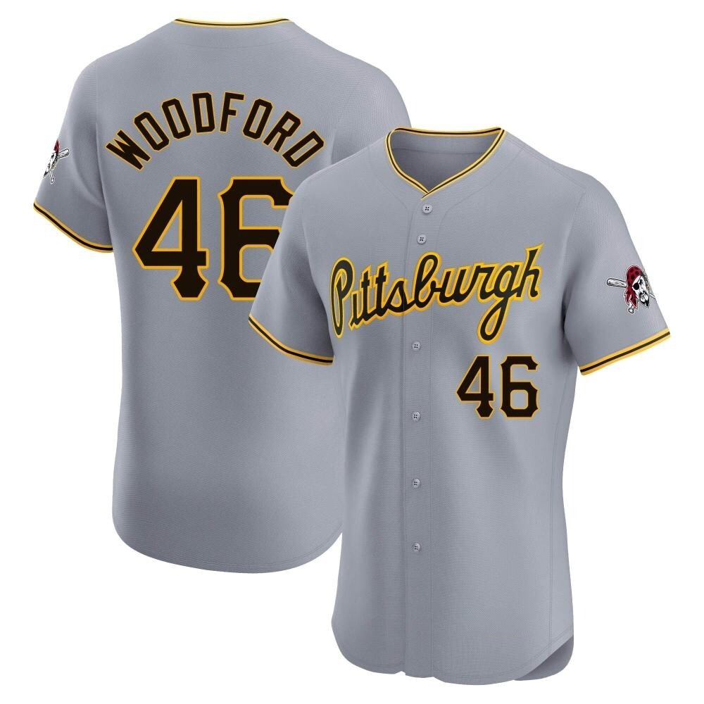 Elite Pittsburgh Pirates Jake Woodford Road Jersey - Gray Elite Pittsburgh Pirates Jake Woodford Road Jersey - Gray