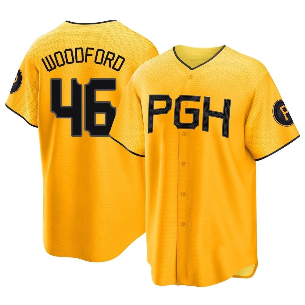 Replica Pittsburgh Pirates Jake Woodford 2023 City Connect Jersey - Gold Replica Pittsburgh Pirates Jake Woodford 2023 City Connect Jersey - Gold