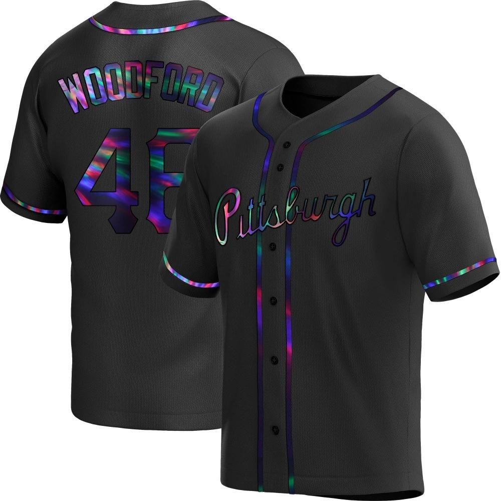Replica Pittsburgh Pirates Jake Woodford Alternate Jersey - Black Holographic Replica Pittsburgh Pirates Jake Woodford Alternate Jersey - Black Holographic