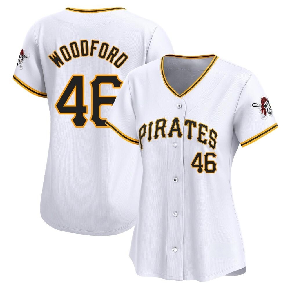 Women's Limited Pittsburgh Pirates Jake Woodford Home Jersey - White Women's Limited Pittsburgh Pirates Jake Woodford Home Jersey - White