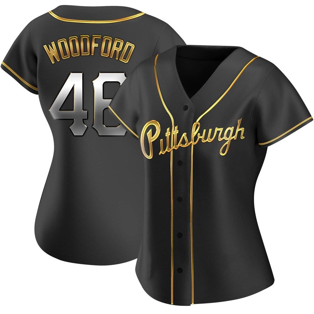 Women's Replica Pittsburgh Pirates Jake Woodford Alternate Jersey - Black Golden Women's Replica Pittsburgh Pirates Jake Woodford Alternate Jersey - Black Golden