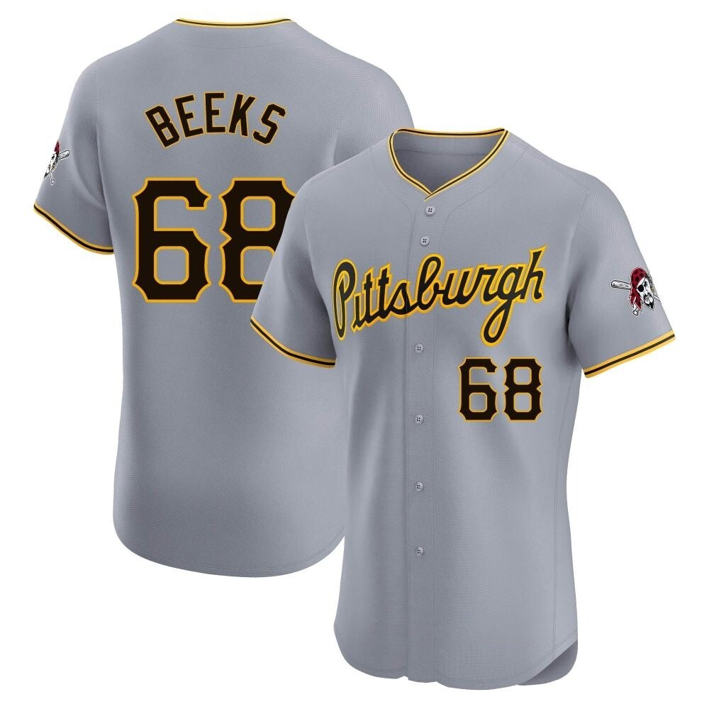 Elite Pittsburgh Pirates Jalen Beeks Road Jersey - Gray Elite Pittsburgh Pirates Jalen Beeks Road Jersey - Gray