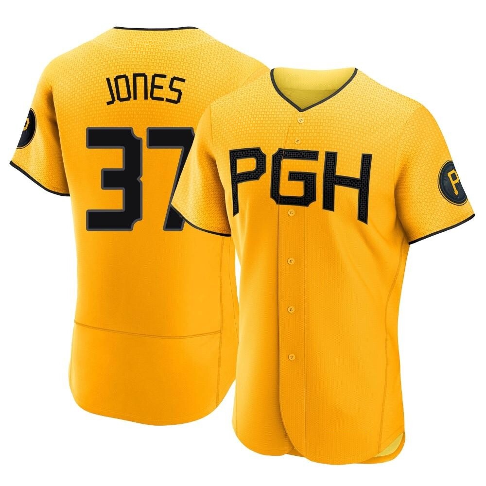 Authentic Pittsburgh Pirates Jared Jones 2023 City Connect Jersey - Gold Authentic Pittsburgh Pirates Jared Jones 2023 City Connect Jersey - Gold