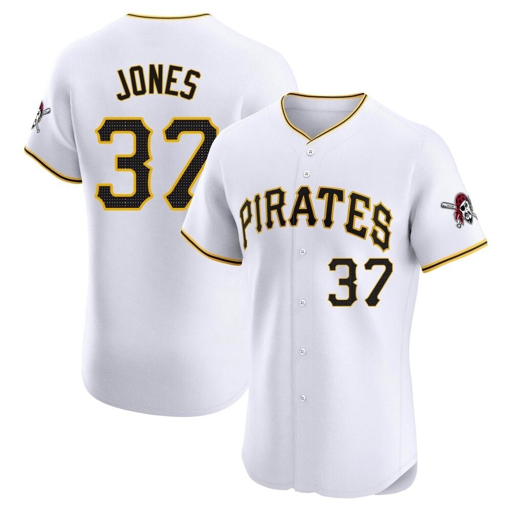 Elite Pittsburgh Pirates Jared Jones Home Jersey - White Elite Pittsburgh Pirates Jared Jones Home Jersey - White