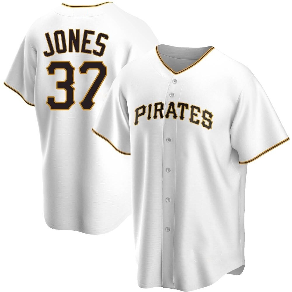 Replica Pittsburgh Pirates Jared Jones Home Jersey - White Replica Pittsburgh Pirates Jared Jones Home Jersey - White