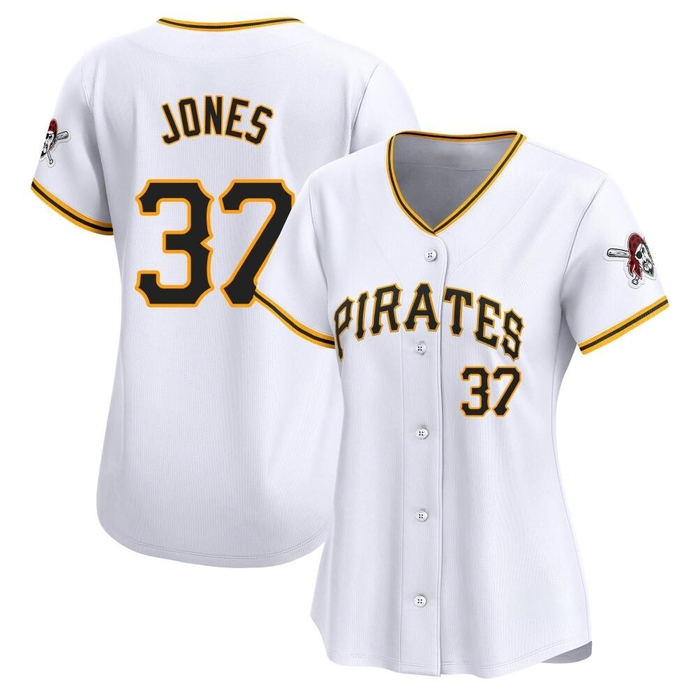 Women's Limited Pittsburgh Pirates Jared Jones Home Jersey - White Women's Limited Pittsburgh Pirates Jared Jones Home Jersey - White