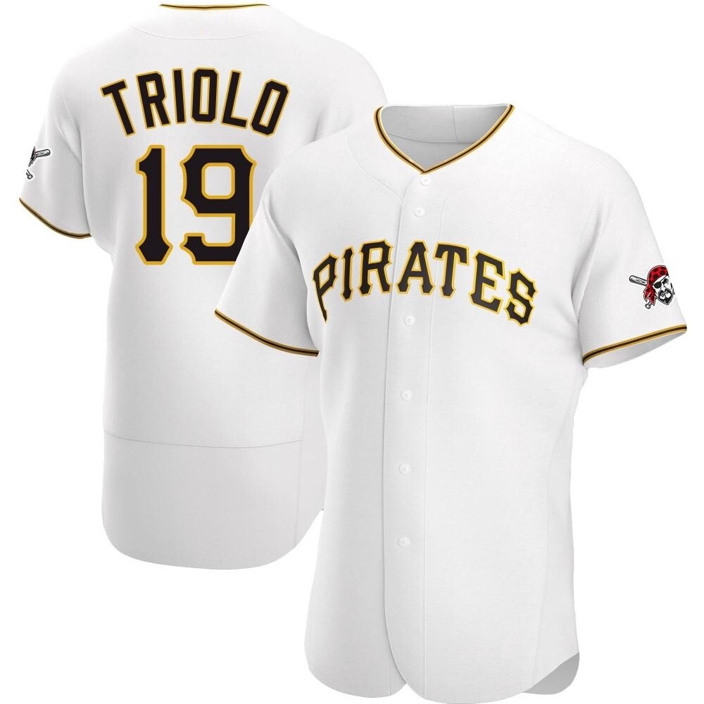 Authentic Pittsburgh Pirates Jared Triolo Home Jersey - White Authentic Pittsburgh Pirates Jared Triolo Home Jersey - White