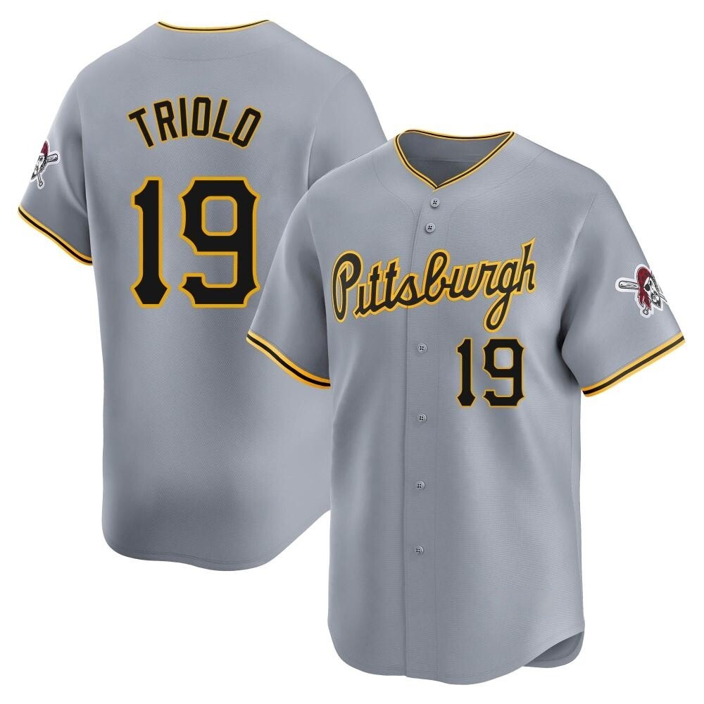 Limited Pittsburgh Pirates Jared Triolo Away Jersey - Gray Limited Pittsburgh Pirates Jared Triolo Away Jersey - Gray