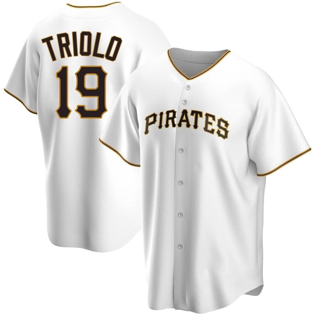 Replica Pittsburgh Pirates Jared Triolo Home Jersey - White Replica Pittsburgh Pirates Jared Triolo Home Jersey - White