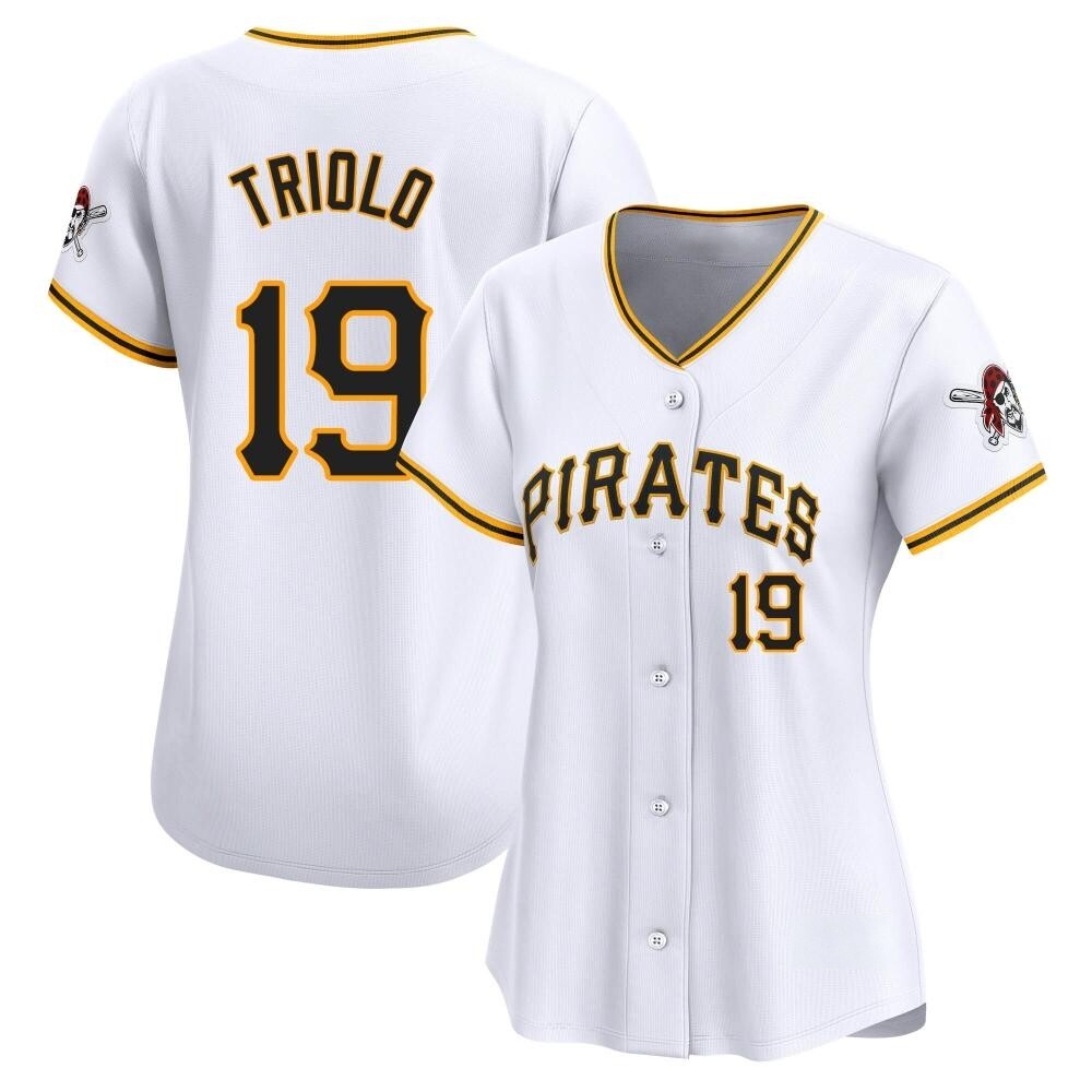Women's Limited Pittsburgh Pirates Jared Triolo Home Jersey - White Women's Limited Pittsburgh Pirates Jared Triolo Home Jersey - White