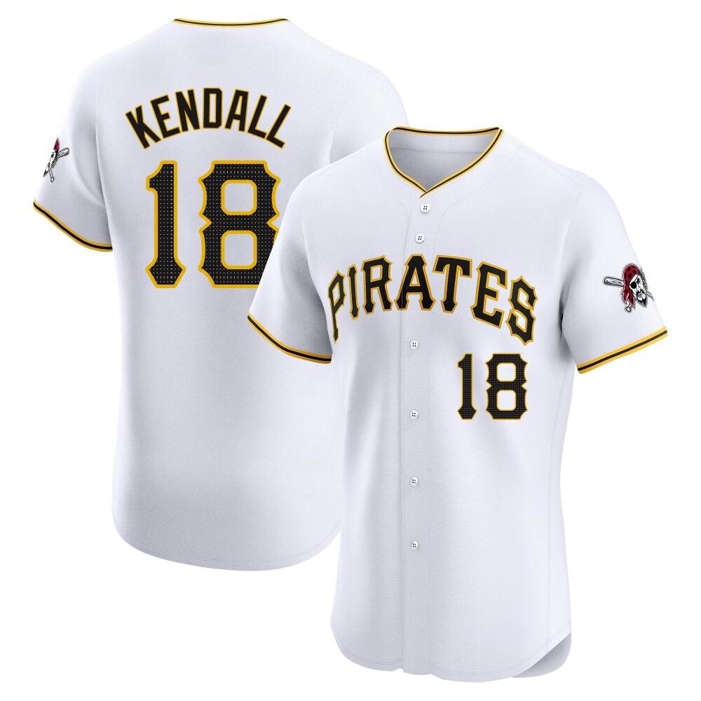 Elite Pittsburgh Pirates Jason Kendall Home Jersey - White Elite Pittsburgh Pirates Jason Kendall Home Jersey - White