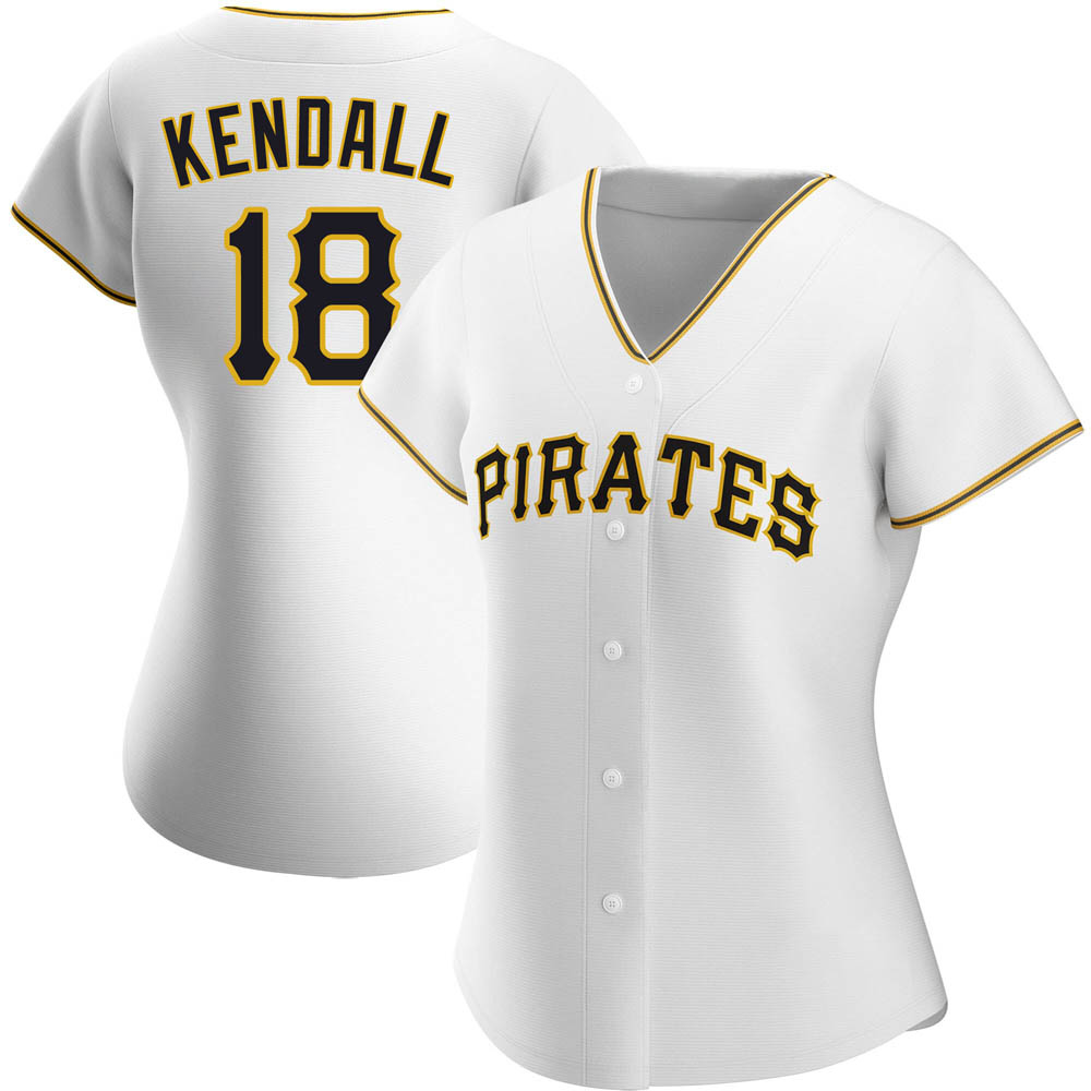Women's Authentic Pittsburgh Pirates Jason Kendall Home Jersey - White Women's Authentic Pittsburgh Pirates Jason Kendall Home Jersey - White