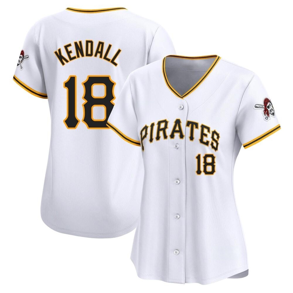 Women's Limited Pittsburgh Pirates Jason Kendall Home Jersey - White Women's Limited Pittsburgh Pirates Jason Kendall Home Jersey - White