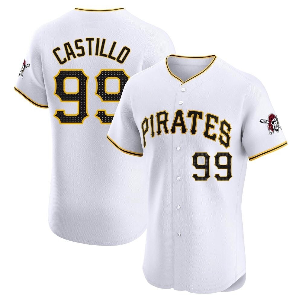 Elite Pittsburgh Pirates Jesus Castillo Home Jersey - White Elite Pittsburgh Pirates Jesus Castillo Home Jersey - White