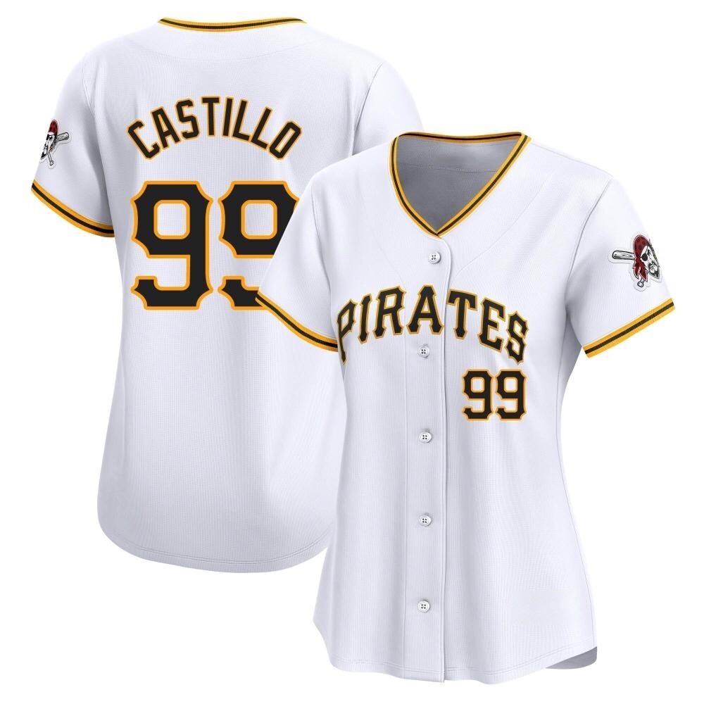 Women's Limited Pittsburgh Pirates Jesus Castillo Home Jersey - White Women's Limited Pittsburgh Pirates Jesus Castillo Home Jersey - White