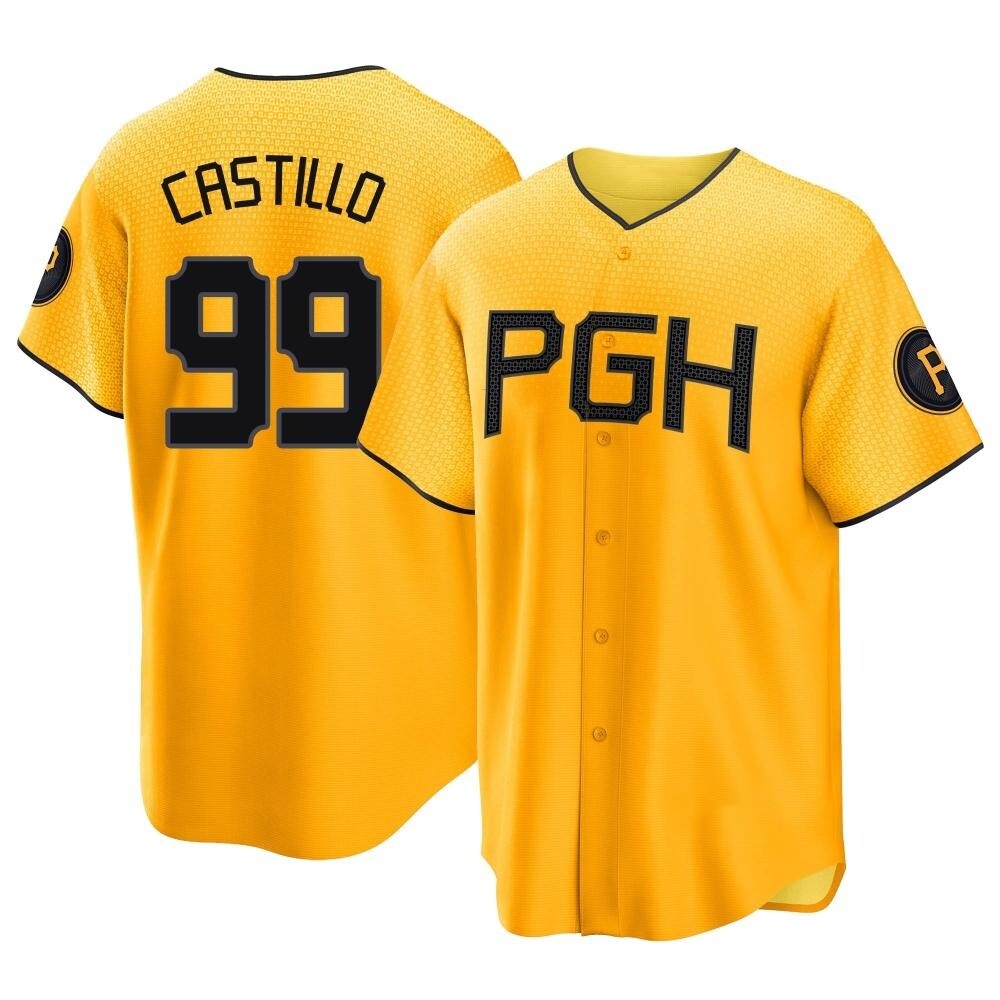 Youth Replica Pittsburgh Pirates Jesus Castillo 2023 City Connect Jersey - Gold Youth Replica Pittsburgh Pirates Jesus Castillo 2023 City Connect Jersey - Gold