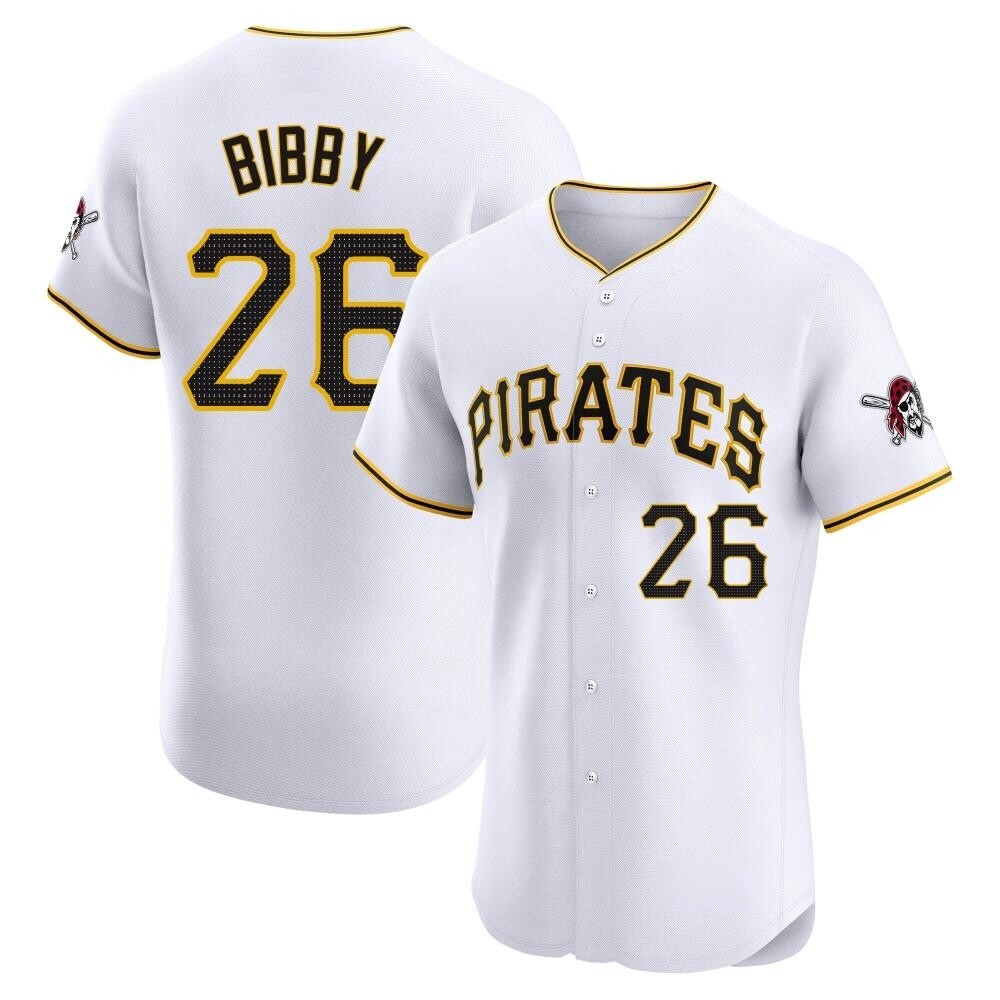 Elite Pittsburgh Pirates Jim Bibby Home Jersey - White Elite Pittsburgh Pirates Jim Bibby Home Jersey - White
