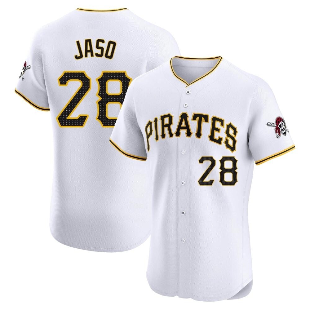 Elite Pittsburgh Pirates John Jaso Home Jersey - White Elite Pittsburgh Pirates John Jaso Home Jersey - White